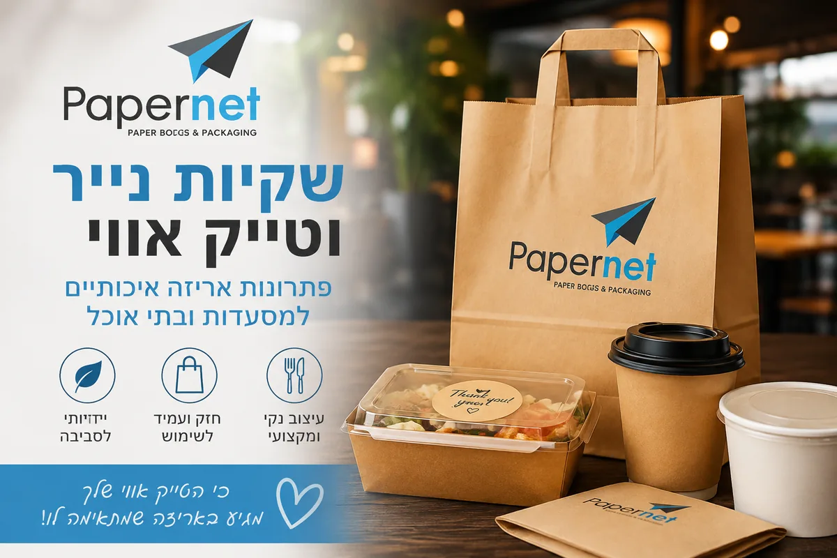 שקיות נייר וטייק אווי: פתרון האריזה המושלם לעסקי מזון ומשלוחים